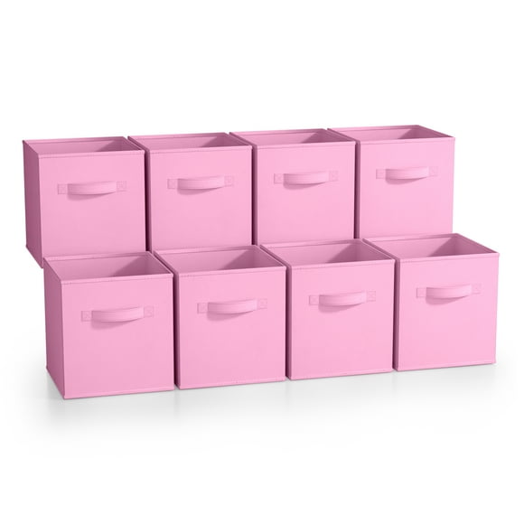 Sorbus Fabric Storage Bins 11" Foldable Cubes With Handles For Pantry, Cubbies, Toy And Closet Shelf Organization- 8Pk