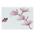 thumbnail image 1 of Nature Cutting Board, Blossom Branch of Pink Flowers and Butterflies Fresh Spring Season Image, Decorative Tempered Glass Cutting and Serving Board, Large Size, Pink Maroon Burgundy, by Ambesonne, 1 of 1