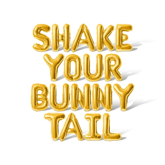 Letter Balloons - SHAKE YOUR BUNNY TAIL 16" Inch Alphabet Letters Foil Mylar Balloon Easter Party Banner (Gold)