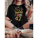 thumbnail image 1 of Camiseta deportiva informal sencilla de manga corta con cuello redondo y estampado de elementos de cumpleaños en inglés para mujer, cómoda prenda de verano para el tiempo libre., 1 of 7