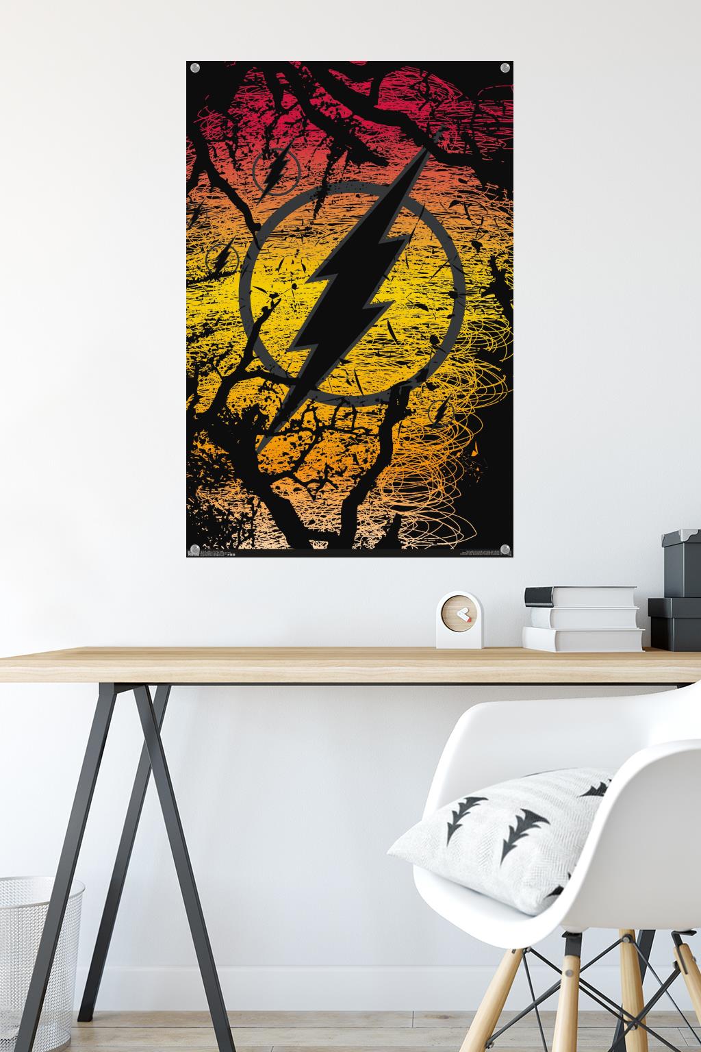 DC Comics - The Flash - Logo Wall Poster with Push Pins, 22.375" x 34"