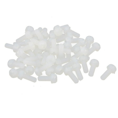 

M3 x 8mm Nylon 6/6 Fillister Head Drive Machine Screw Off White 50pcs