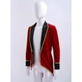 thumbnail image 6 of Yartina Kids Boys Velvet Long Sleeve Tailcoat Regal King/Prince Show Stage Performance Tuxedo Jacket Burgundy 6, 6 of 7