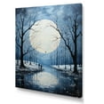 thumbnail image 2 of Designart "Snow Moon Beauty Pointillism" Landscape & Nature Canvas Wall Art, 2 of 5