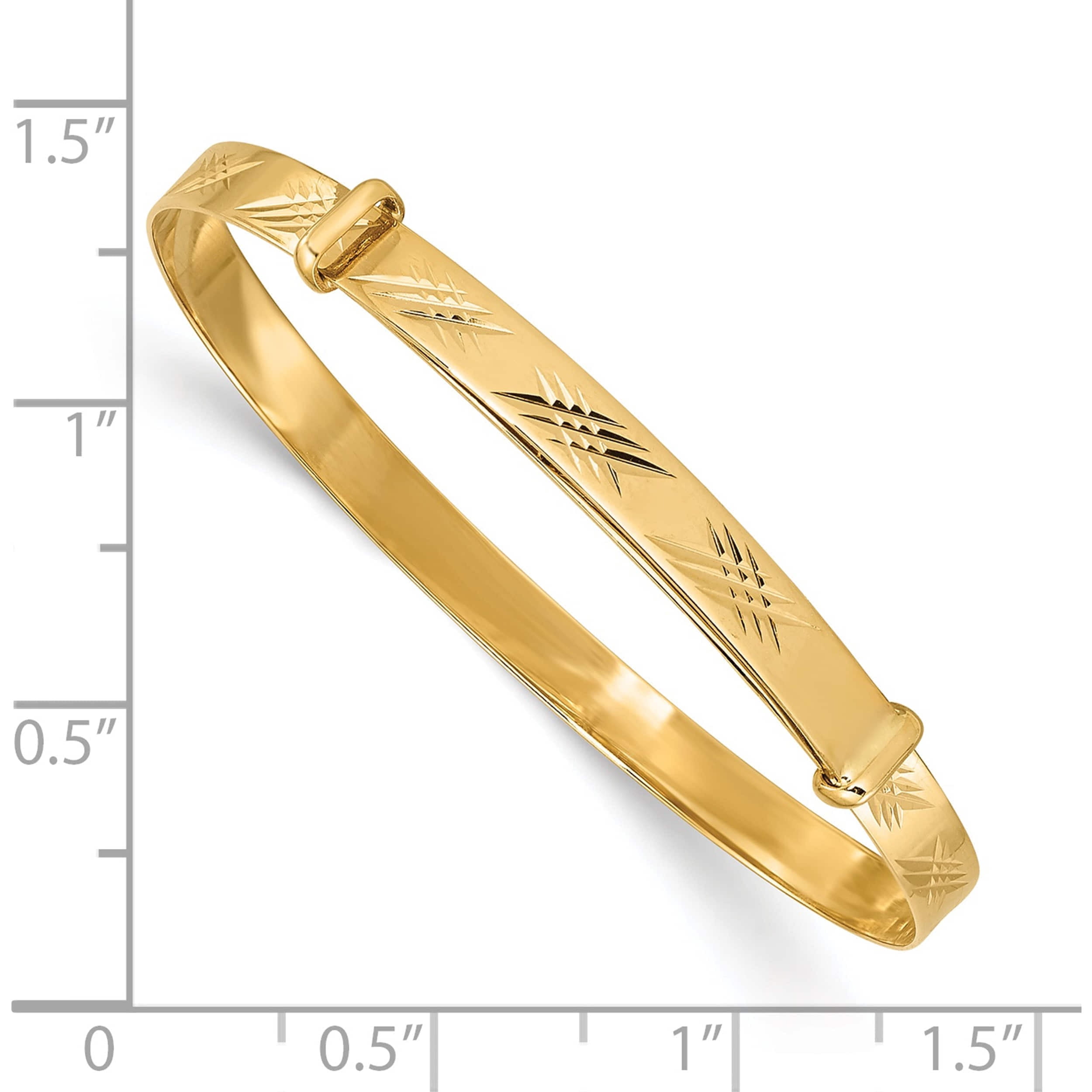 14K Yellow Gold Madi K Polished D C Expandable Baby Bangle Made In