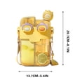 thumbnail image 3 of KOYPTL Cute Water Bottle 26oz Kawaii Water Bottle Funny Bear Water Bottles with Straw and Strap Dual Compartments Leak-proof Plastic Drinking Cup for Sport Travel, 3 of 6