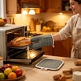 thumbnail image 5 of Set of 2 Oven Mitts and Pot Holders, Heat Resistant Kitchen Gloves Microwave Safe, Thick Cotton Padding Soft Interior, Hanging Loop Convenient Storage, for Baking Grilling Stovetop Countertop, 5 of 6