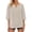 r-214Beige49, variant on Cozy Women T-Shirts Crew Neck Casual Solid Color Loose Fitting With Buttons And Three Quarter Sleeves Baby Tees For Women,Beige