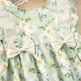 thumbnail image 6 of ITSAME Dresses for Girls, Waist-Cinching Floral Print Ruffled Sleeveless Summer Fashion Casual A-Line Dress Green 6-7T, 6 of 7
