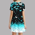 thumbnail image 6 of Juslio Womens Dresses Round Neck Butterfly Print Midi Dress Loose Casual Short Sleeve T-Shirt Dresses, 6 of 7