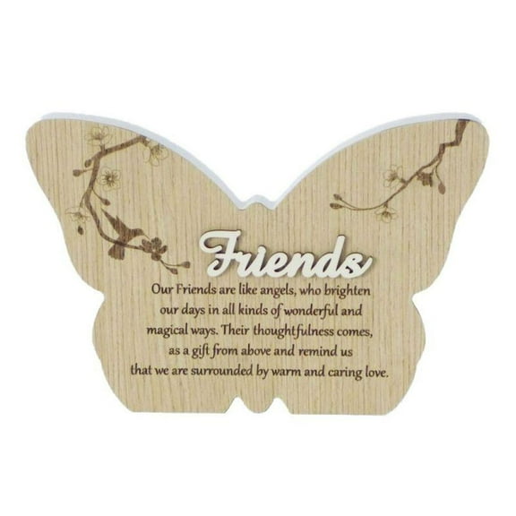 8" Butterfly "Friends" With Saying Plaque
