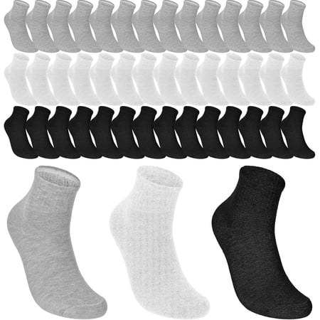 45 Pairs Bulk Mens Socks Wicking Casual Crew Athletic Socks Breathable Cushion Ankle Sock for Homeless