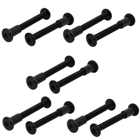 

Unique Bargains M6x45mm Carbon Steel Socket Hex Screw Post Fastener Black 10pcs