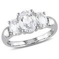 thumbnail image 1 of 3 1/2 Carat (ctw) Lab-Created White Sapphire Three Stone Ring in Sterling Silver, 1 of 5