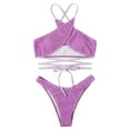 thumbnail image 2 of Neinkie Bikini à Bretelles Chaîne Découpé à Croisillons pour Femmes, Ensemble, Maillots de Bain à Tour de Cou, 2 of 7