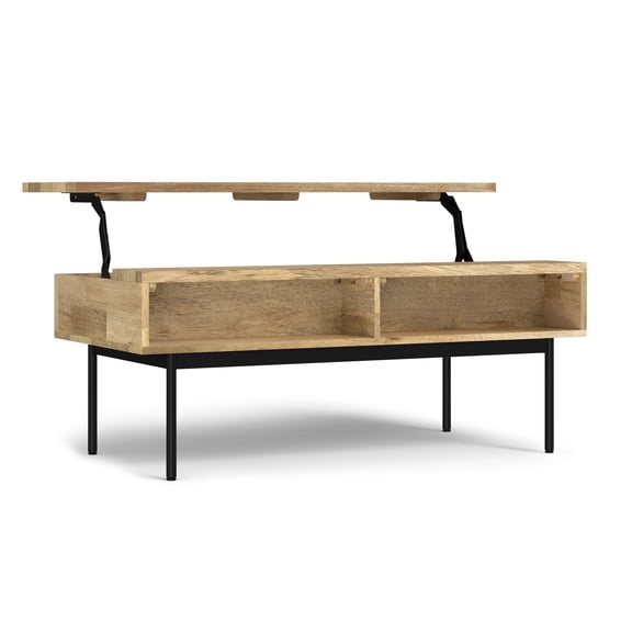 Simpli Home Simpli Home Reeves SOLID MANGO WOOD 46 inch Wide Rectangle Lift Top Coffee Table in Natural