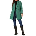 thumbnail image 2 of Abrigo de trench de longitud media con cinturón y doble botonadura para mujer Inspire Chic en verde, 2 of 8
