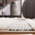 thumbnail image 4 of SAFAVIEH Urban Griselda High Low Striped with Fringe Area Rug, Grey/Ivory, 8' x 10', 4 of 8