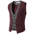 thumbnail image 2 of H2H Mens Dress Casual Slim Fit Business Suit Layered Dress vest (CMOV01), 2 of 6