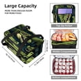 thumbnail image 3 of Crocodile Double Layered Insulated Lunch Bag with Two Compartments, Large Capacity, Handheld Portable Lunch Bag for Refrigerated Meals - 7.1x11.4x16.1 Inches, 3 of 6