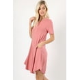 thumbnail image 3 of TheLovely Women & Plus Heavy Dobby V-Neck Rolled Short Sleeve Blouse Top, 3 of 3