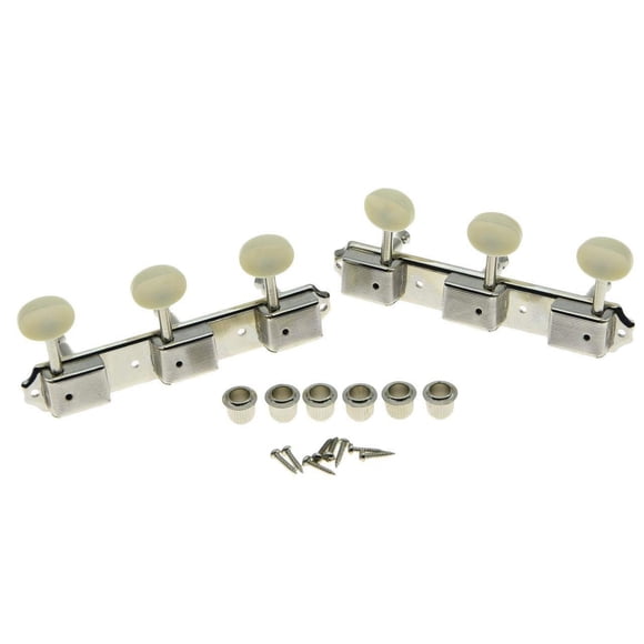 Teclas de afinación para guitarra vintage KAISH Nickel con color blanco envejecido, 3 x 3