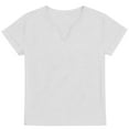 thumbnail image 6 of Horkkom T Shirts for Women Solid Color V Neck Short Sleeve Shirts Casual Loose Summer Tops XXL, 6 of 7