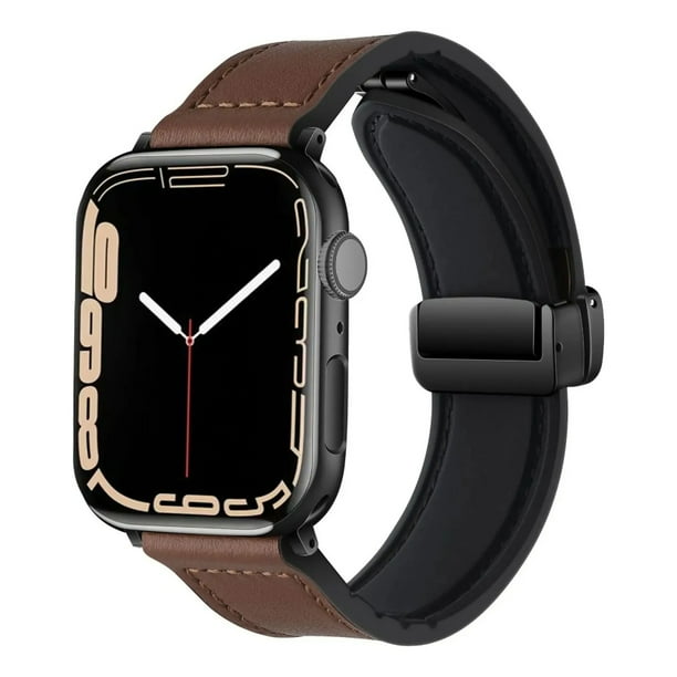 Correa de Piel para Apple Watch, Hebilla Magnética, Compatible con Todas las Series
