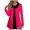 Hot Pink, variant on Hinvhai Womens Long Sleeve Blouse Cowl Neck Warm Splicing Tunic Tops with Buttons Yellow XXXL