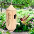 thumbnail image 5 of MOQIN Hummingbird House for Outside Hanging,Wooden Humming Bird Houses for Outside for Nesting Hanging,Natural Hummingbird Swing Nest for Sparrow Bird Finch Houses Garden Decor, 5 of 6