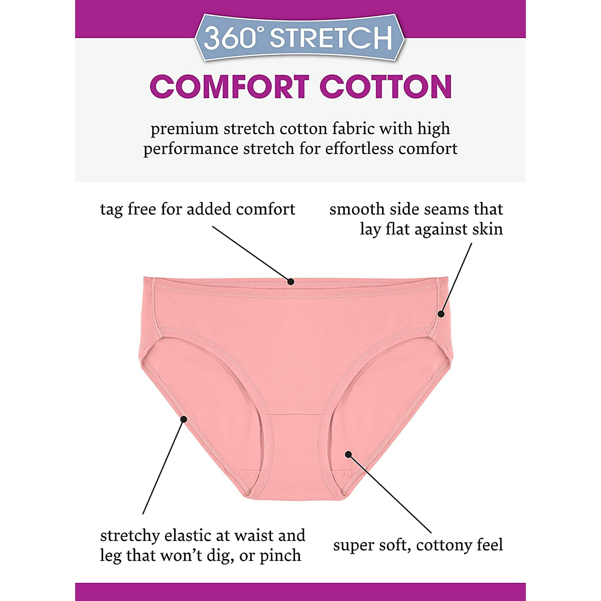 Fruit Of The Loom Lot De 6 Culottes Hipster Confortables En Coton