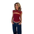 thumbnail image 1 of AJZIOJIRO T-Shirt d'Été Décontracté pour Femmes, Sans Manches, Ajusté, en Coton Lacé, S-TG, 1 of 8
