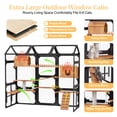 thumbnail image 4 of Eyisean 107.8" Wooden Catio Outdoor Cat Enclosure, Durable Walk In Kitty House with Plant Stands & Wire Mesh, Cats Playpen Cage with Climbing Ramp & Hiding Box, Waterproof Cover, for Multiple Kitty, 4 of 11