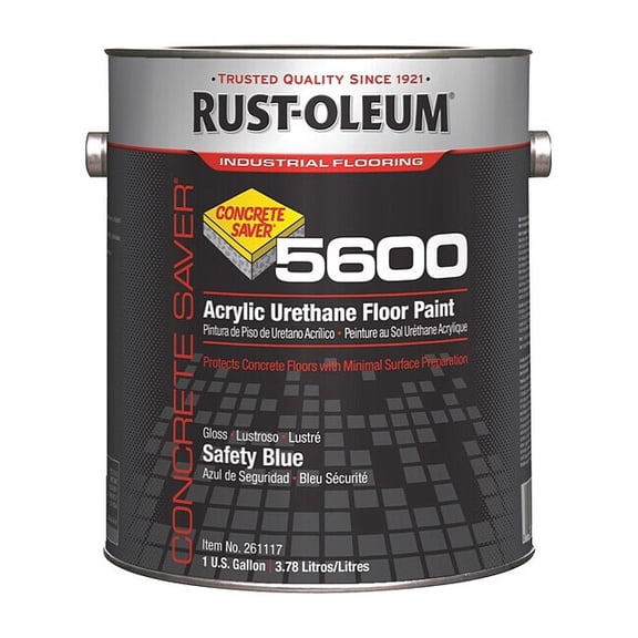 Rust-Oleum 1 gal Floor Paint, Gloss Finish, Safety Blue, Solvent Base 261117