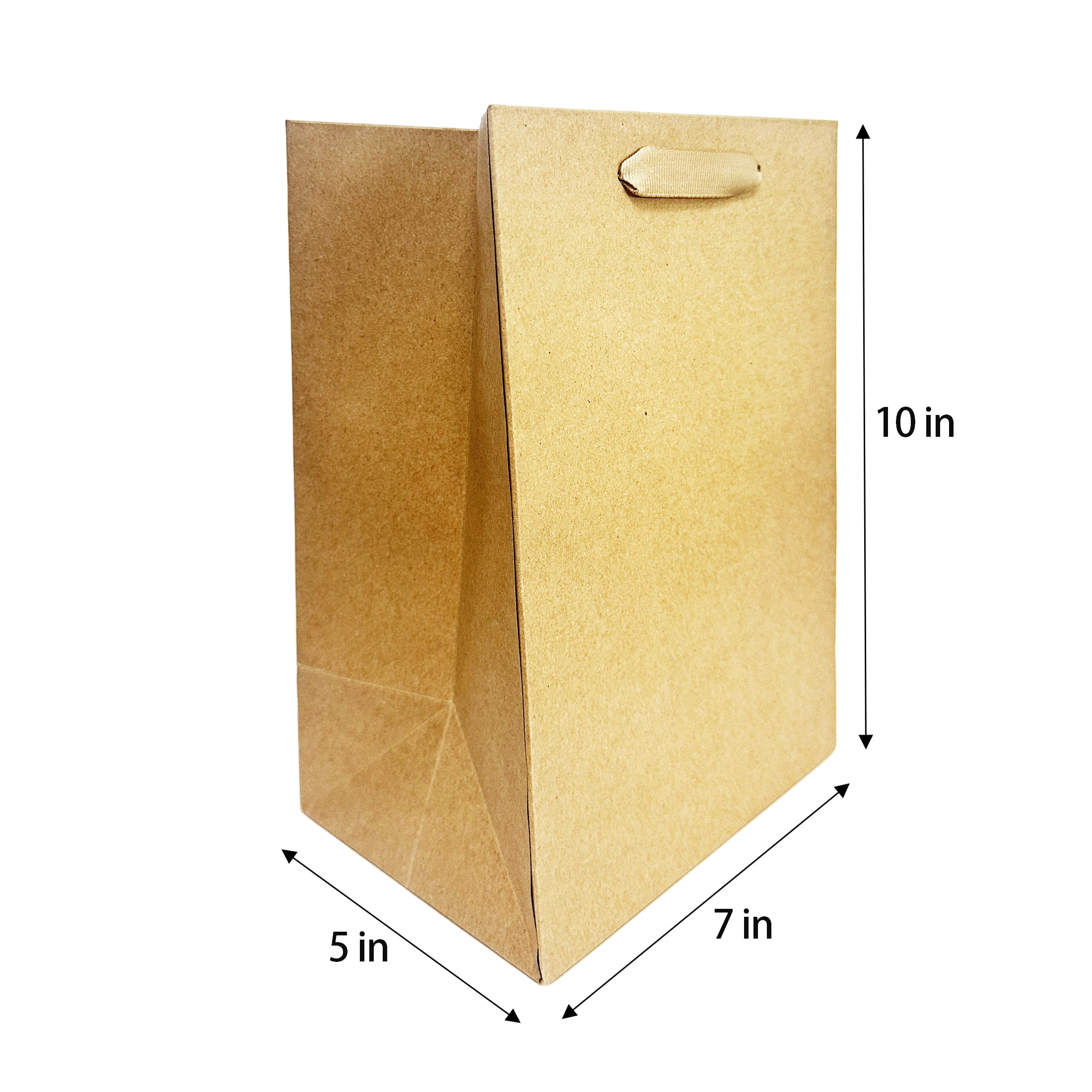 Large kraft Gift Bags, 7" x 5“ x 10", 3 Count, by Way To Celebrate
