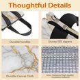 thumbnail image 4 of White and Gold Marble Pattern Insulated Lunch Bag for Women Men, Large Portable Soft Cooler Tote, Thermal Food Storage Bag with Pearl Cotton, 8.66L, 8.75"x5.75"x9.5", 4 of 6