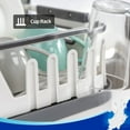 thumbnail image 3 of Dish Drying Rack for Kitchen Counter, Compact Dish Drainer with Drainboard, Utensil Holder and Cup Rack, Plastic Kitchen Drying Rack for Dishes, Cups, Knives, Spoons and Forks, White, 3 of 5