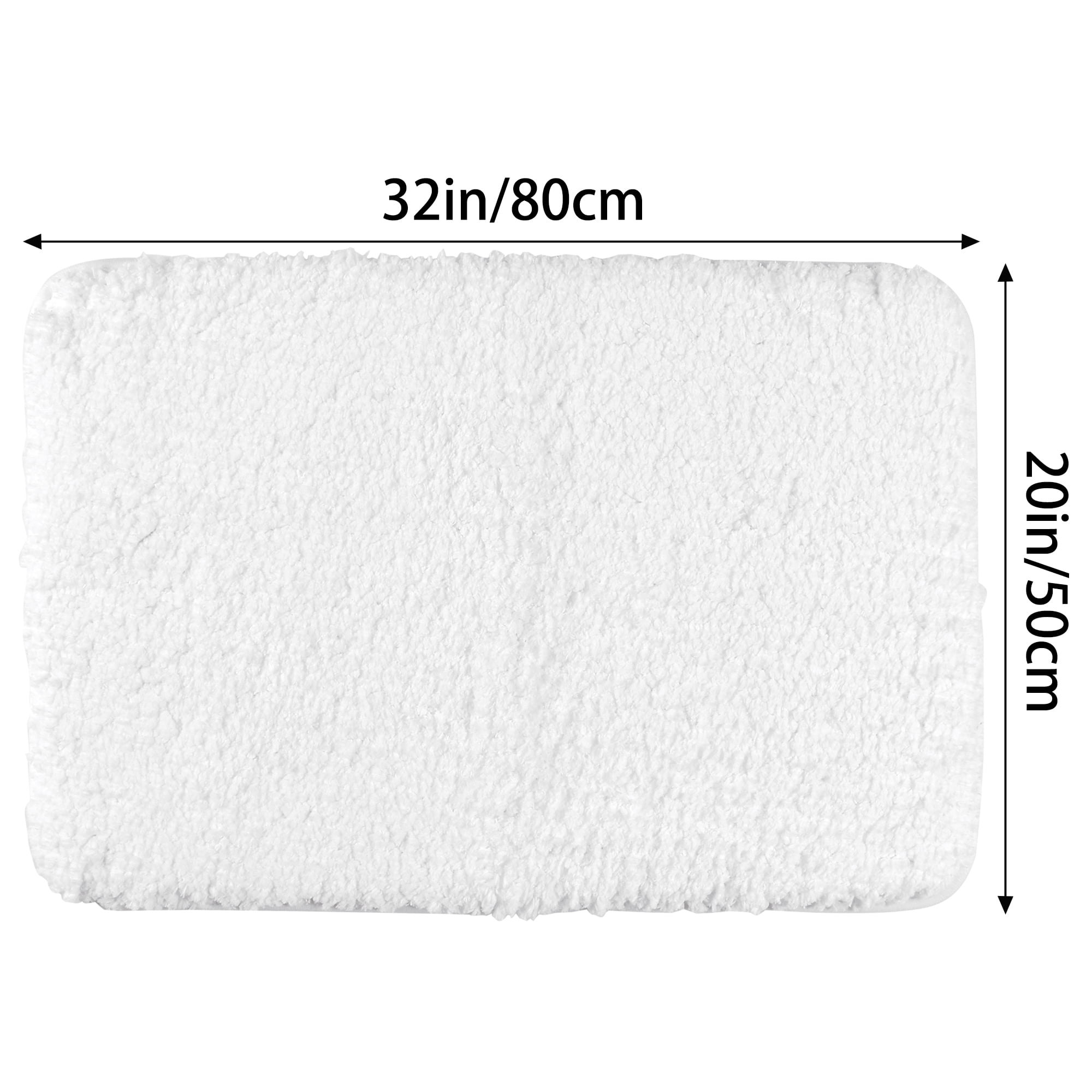 Unique Bargains Non-Slip Thick Microfiber Soft Plush Bathroom Mat Quick Dry Bath Rug White 20"x32"