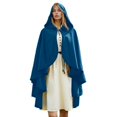 thumbnail image 2 of FASHOFT Adult Renaissance Hooded Cape Halloween Velvet Shawl Cosplay Outfit Historical Theme Party Stage Performance Fancy Dress Up Halloween One Size, 2 of 3