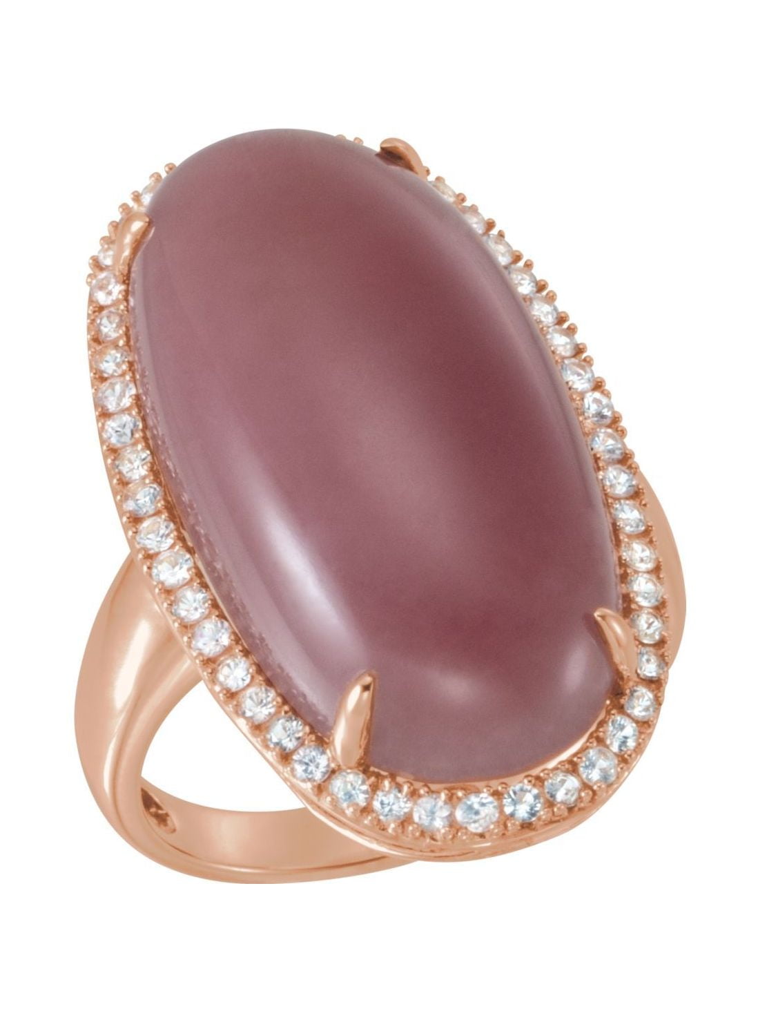 Genuine Chocolate Chalcedony & White Sapphire Ring Size 7 by Bonyak Jewelry