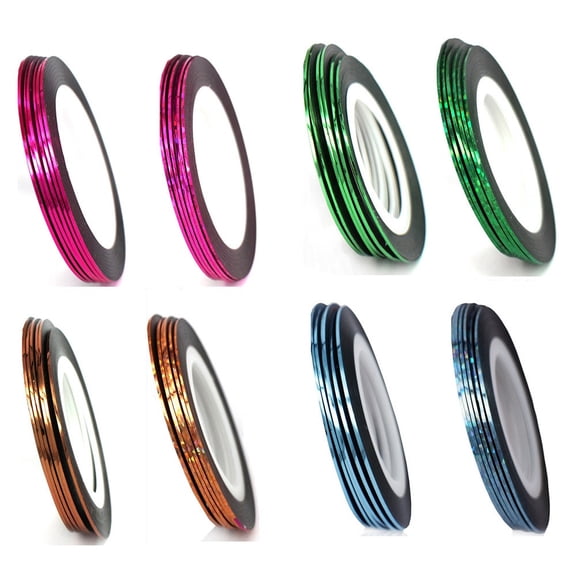 43Pcs Mixed Colors Nail Rolls Striping Tape Line Diy Nail Art Tips Decoration Sticker Nails Care