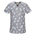 thumbnail image 3 of Top exfoliante con escote en V, ropa de trabajo para enfermera, uniforme de enfermería, cómodo, duradero, para hombre y mujer, multiusos, lavable a , GRIS, s, 3 of 8