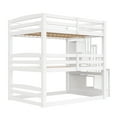 thumbnail image 6 of Euroco Wood Twin-over-Twin-over-Twin Floor Triple Bunk Bed for Bedroom, White, 6 of 12