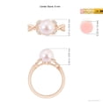 thumbnail image 5 of ANGARA Japanese Akoya Cultured Pearl Crossover Shank Engagement Ring in 14K Rose Gold for Women | June Birthstone, Birthday, Anniversary, Jewelry Gift for Women | Pearl Ring, 5 of 8