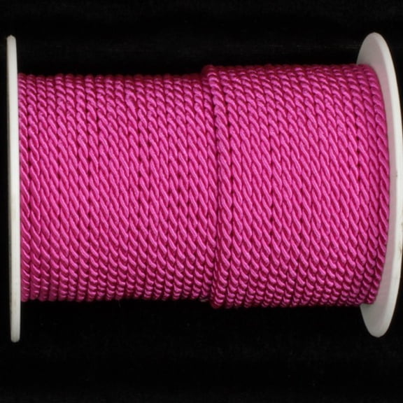 Fuchsia Pink Braided Cording Craft Ribbon 0.2" x 55 Yards