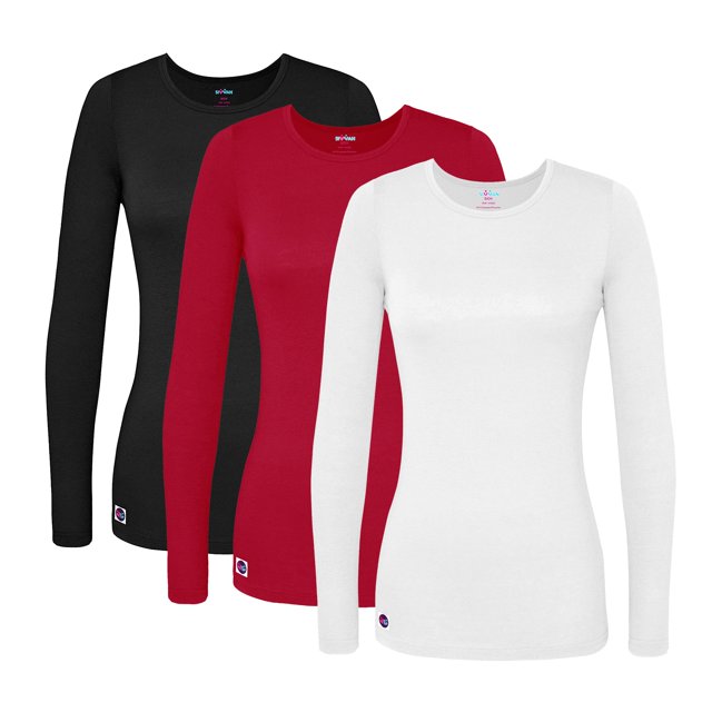 Sivvan 3 Pack T-Shirts/t-Shirts de Confort à Manches Longues Multicolores pour Femmes