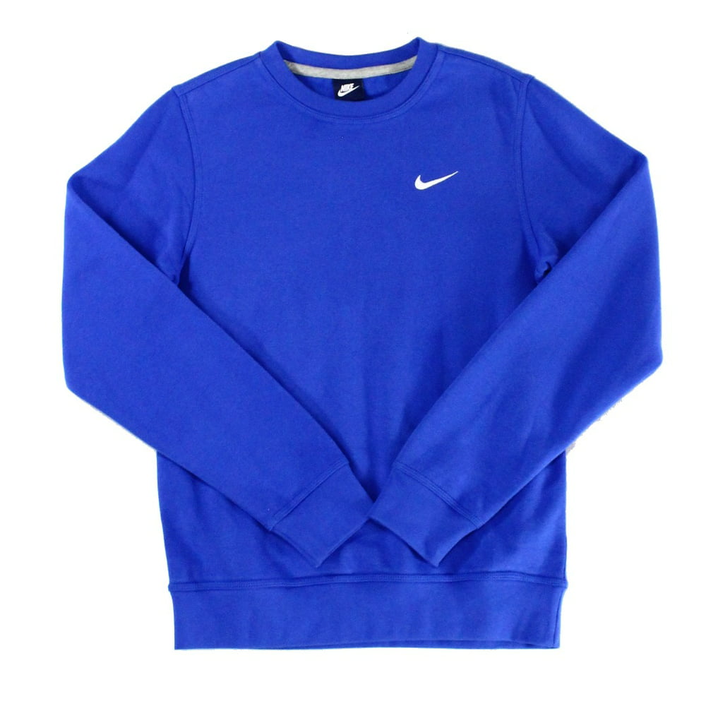 Nike - Nike NEW Royal Blue Mens Size Small S Fleece Ribbed Crewneck ...