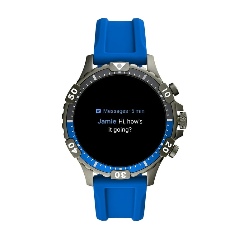 Fossil Gen 5 Garrett HR Smartwatch Blue Silicone Walmart