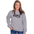 thumbnail image 3 of Funny People Not A Fan Sarcastic Joke Unisex Plus Fleece Graphic Sweatshirt Brisco Brands 3X, 3 of 5