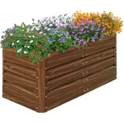 SnugNiture 4x2x2FT Raised Garden Bed Galvanized Planter Garden Boxes Outdoor, Deep Root Planter Raised Bed for Vegetables Flowers Herbs,Brown